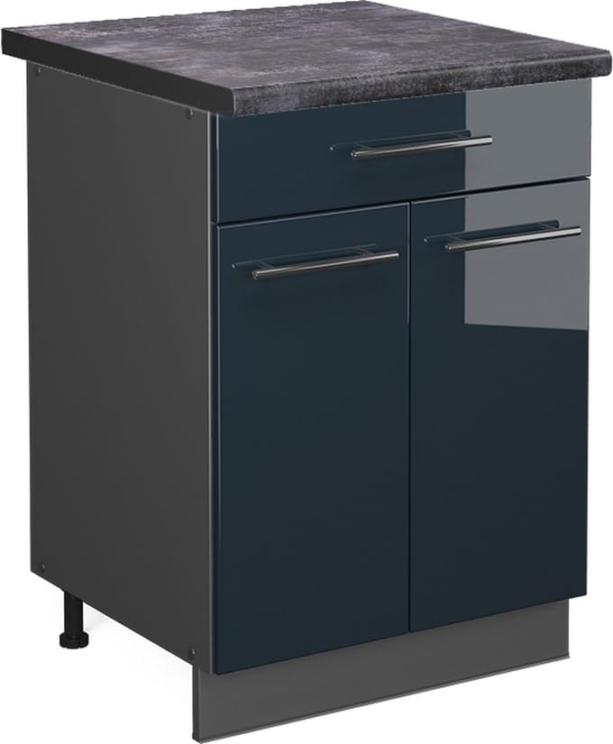 Vicco Fame-Line Wastafelkast – 80 cm, WB Eik Donkerblauw hoogglans