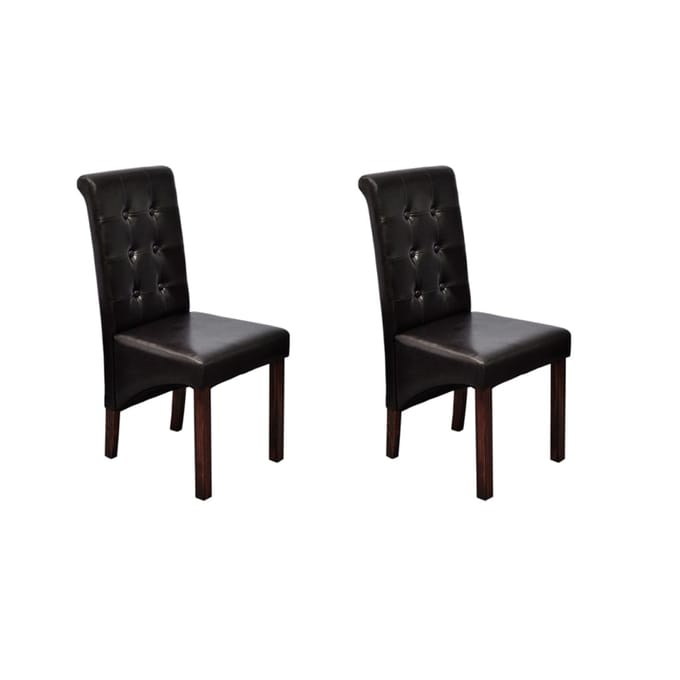 vidaXL - Eetkamerstoelen - 2 - st - kunstleer - bruin