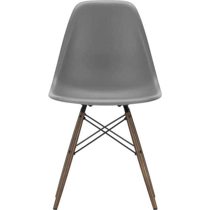 Vitra - DSW Eames Plastic Sidechair - granietgrijs RE - donkere esdoorn - 4 - 6 Wochen
