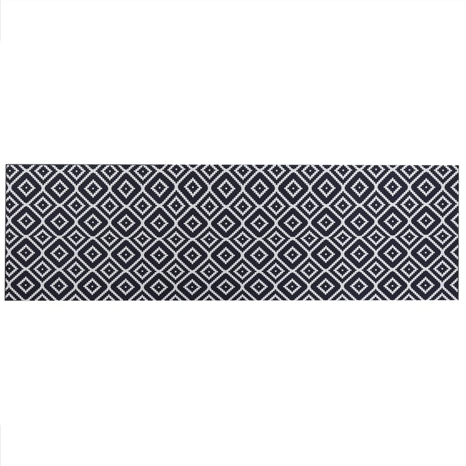 KARUNGAL - Loper - Zwart - 60 x 200 cm - Polyester