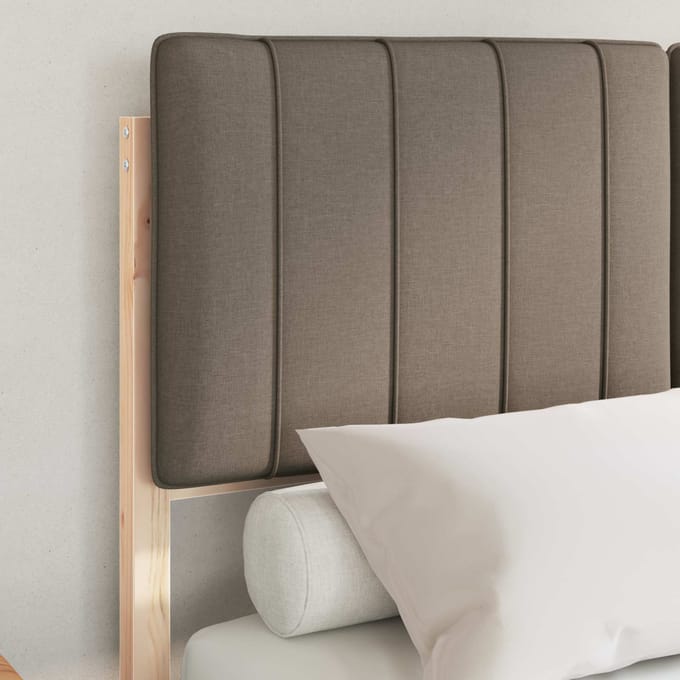 vidaXL - Bedframe - met - Gevoerde - Hoofdbord - Taupe - 120 - x - 190 - cm