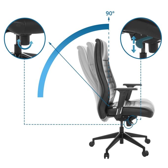 Professionele directiestoel VITORO B Zwart hjh OFFICE