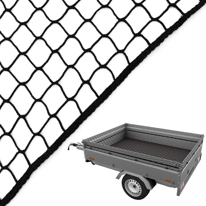 Aanhangernet - Ladingnet Dekzeil - Lading Zekeren - Dekra Gecertificeerd - 3.5 x 5 m - Zwart