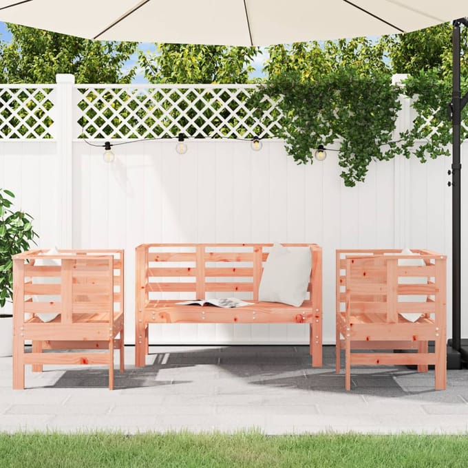 vidaXL - 3-delige - Loungeset - massief - douglashout