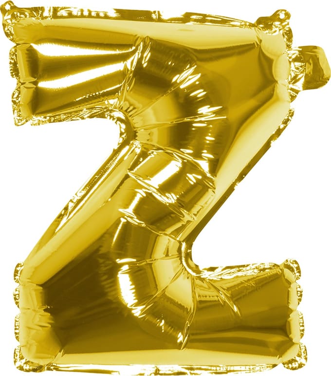 Boland - Folieballon 'Z' goud Z - Goud - Letterballon