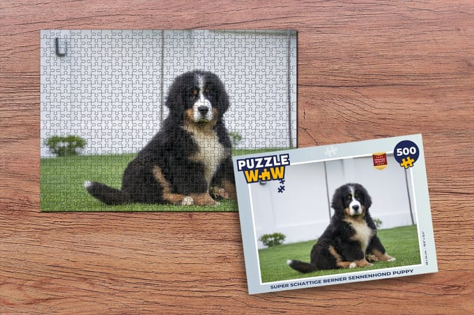 Puzzel Super schattige Berner Sennenhond puppy - Legpuzzel - Puzzel 500 stukjes