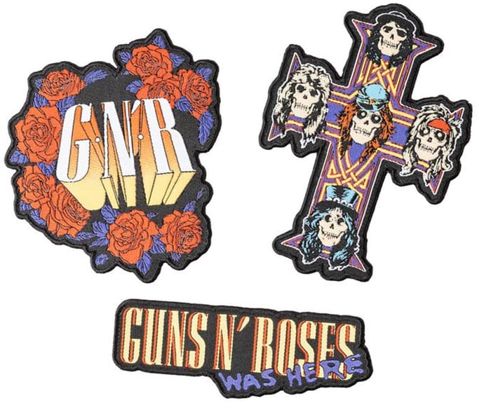 Guns N' Roses Patches 3-er Set Guns N' Roses Unisex Patch - Neutraal - Standard