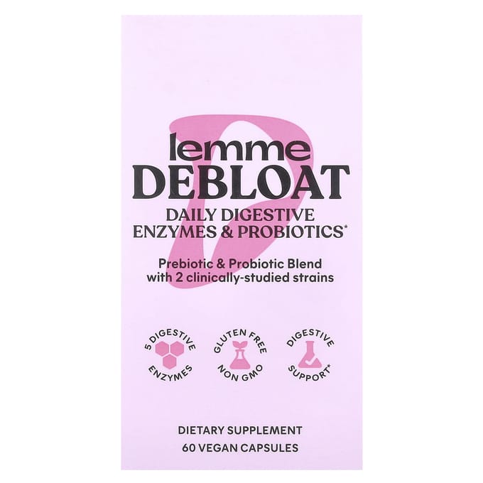Lemme Debloat Capsules – Voedingssupplement – Spijsvertering & Dagelijkse Support – 60 Capsules