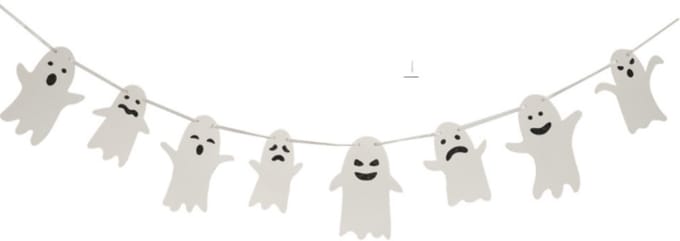 Blijderij - Halloween slinger - Slinger met 8 spookjes - Halloween versiering