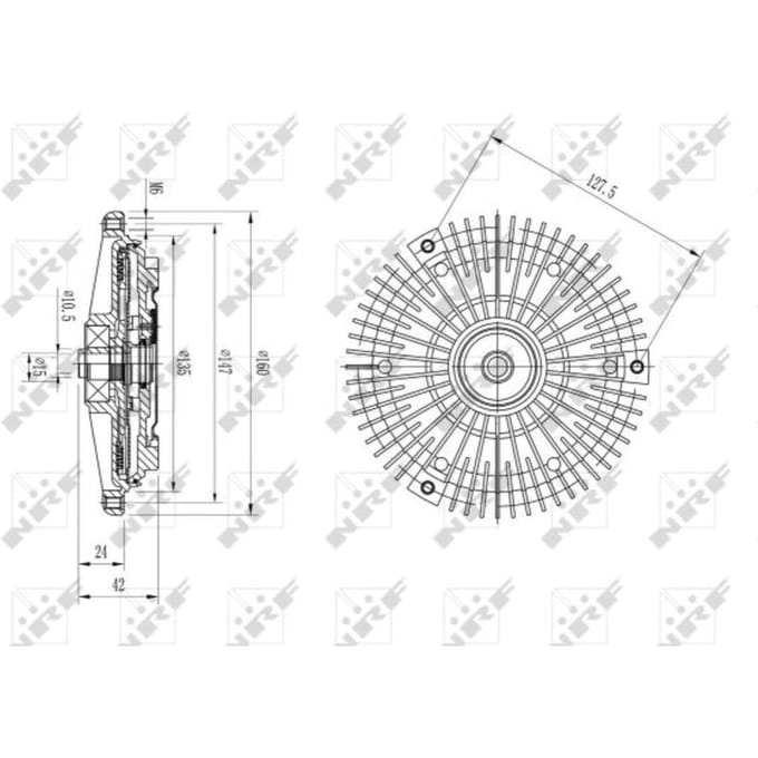 Koppeling, radiatorventilator NRF 49615