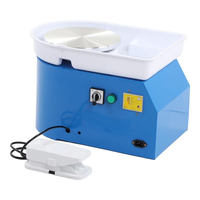 Elektrische Pottenbakkersschijf Machine 250W Hemelsblauw Laag Geluidsniveau Variabele Snelheid Borstelloos Compact Kinderen AU Plug white
