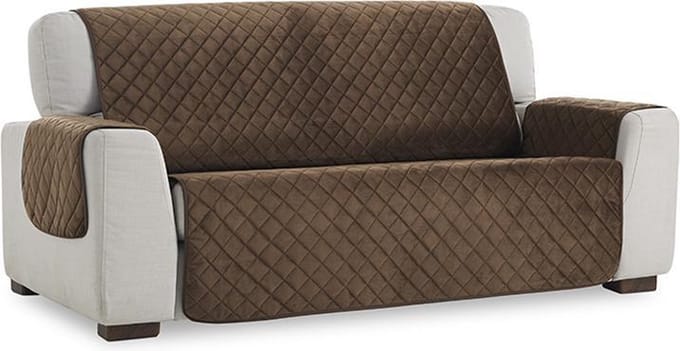 Velvet Quilt - Bankbeschermer - 180cm breed - Bruin - Soft Touch - Anti-slip onderkant