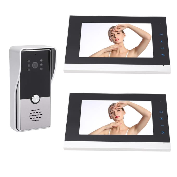 Bekabeld Appartement Video Intercom Systeem 2 Units 7 Inch Touchscreen Display Video Deurtelefoon Camera