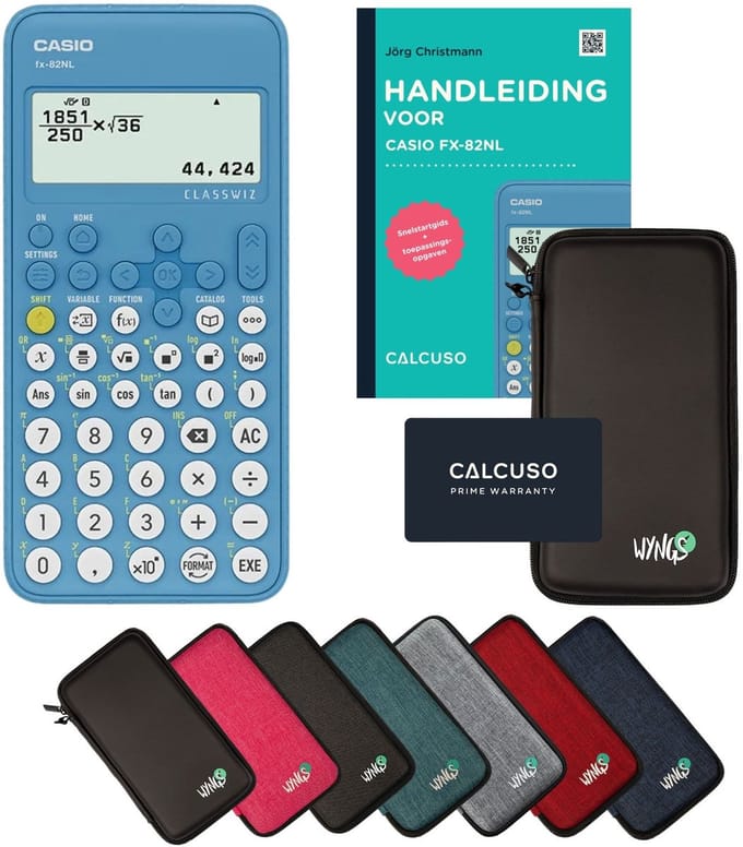 Casio fx-82NL incl. beschermhoes Zwart + Handleiding - Wetenschappelijke rekenmachine - Standaardset