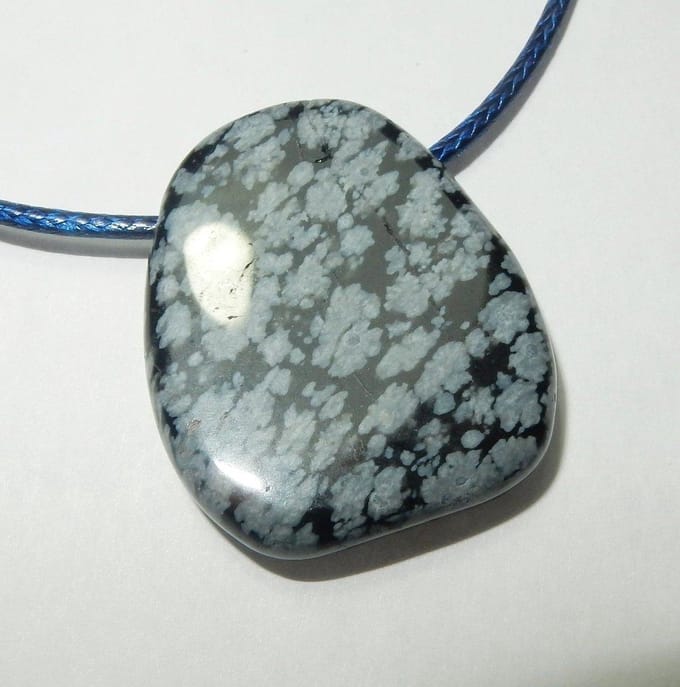 Sneeuwvlok Obsidiaan Schijfje Hanger