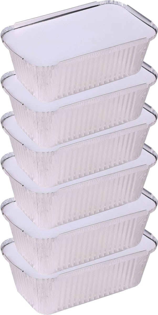 Elite Meal prep voedsel bewaar bakjes - Aluminium - 9x - 25 x 15 x 7 cm - met deksel