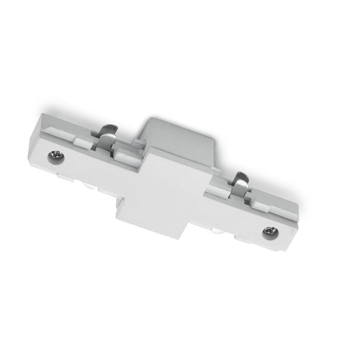 Spanningsrail Doorverbinder - DUOLINE - Rechte Connector - 2 Fase - Mat Wit