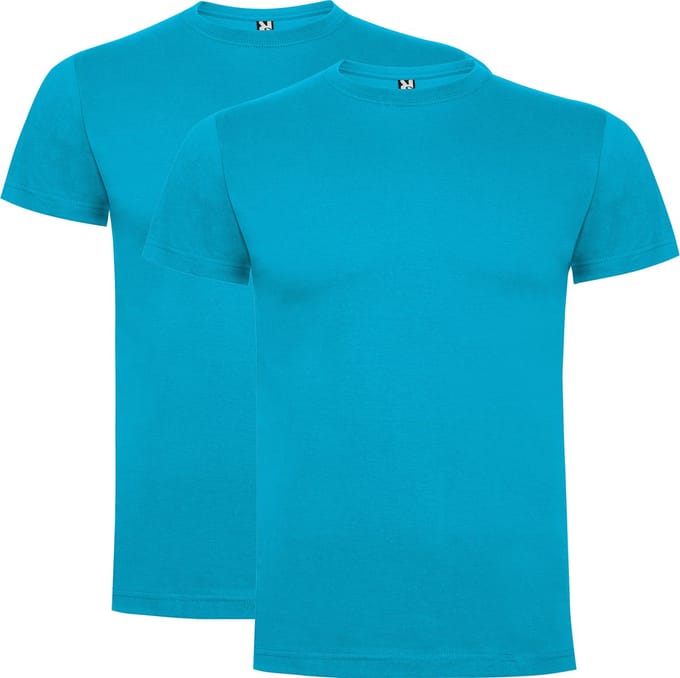 Turquoois 2 pack Premium t-shirts Roly Dogo maat M