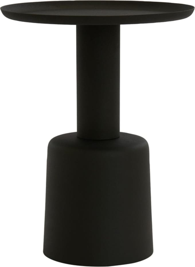 Light & Living Bijzettafel Milaki - Zwart - Ø39cm - Modern