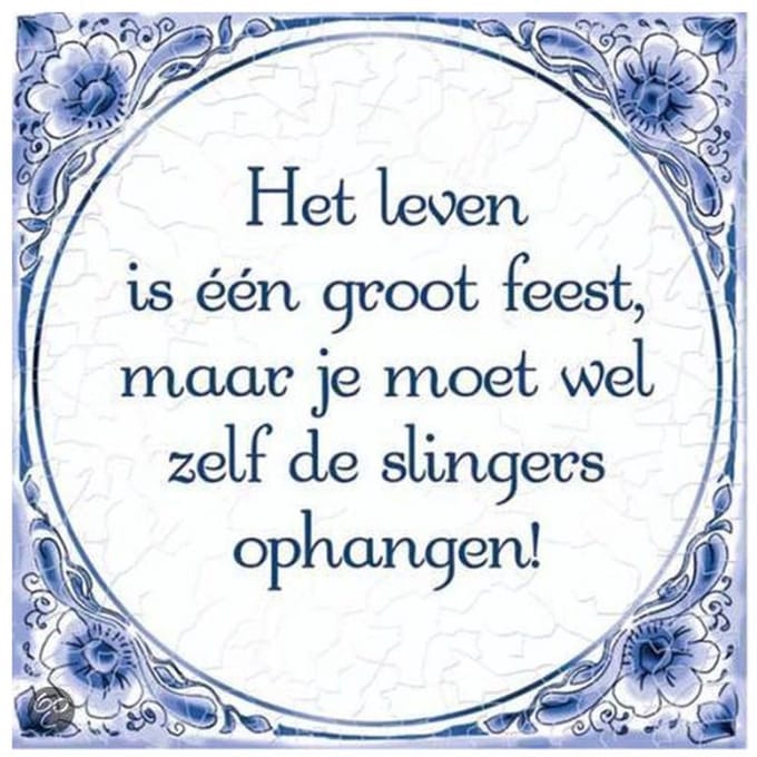 Tegels delfts blauw - Leven is feest