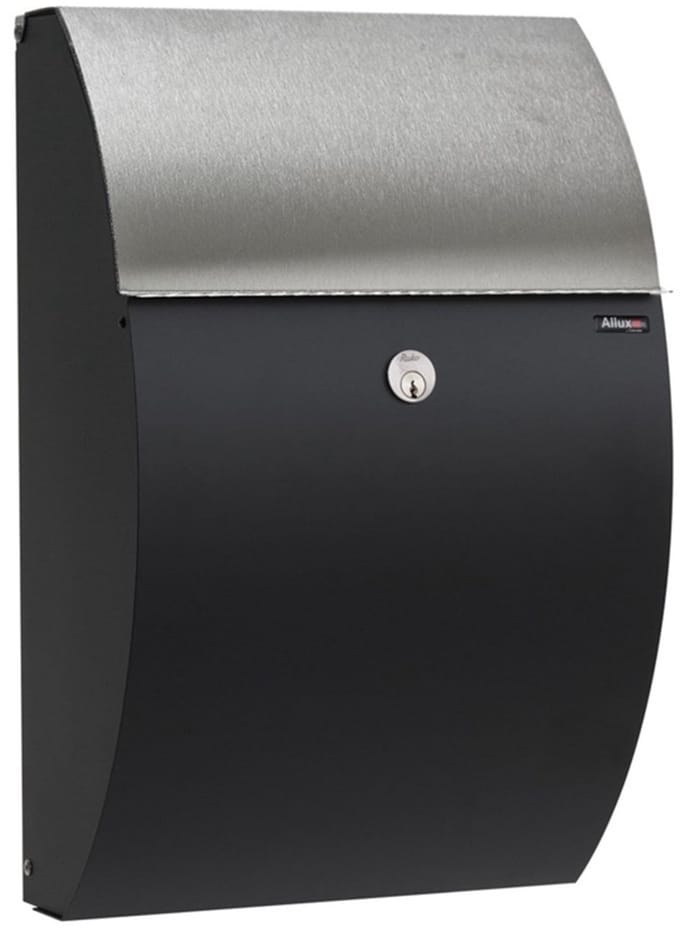 Allux Brievenbus 7000 zwart/rvs klep