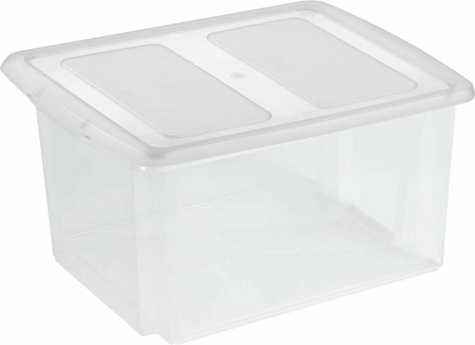 Sunware opslagbox 32 liter transparant 45 x 36 x 24 cm met afsluitbare deksel