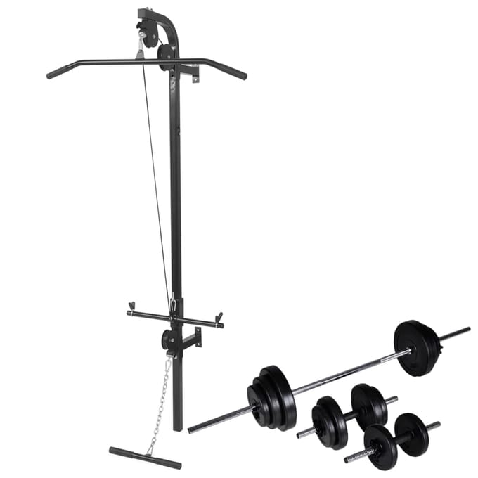 vidaXL - Krachttoren - voor - aan - de - wand - met - halterset - 30,5 - kg