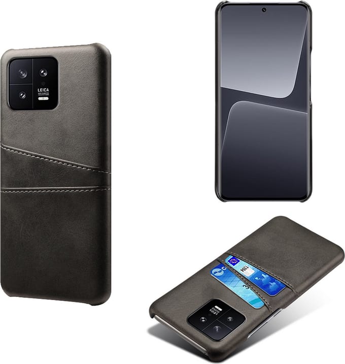 Backcover met Opbergvakjes + PMMA Screenprotector voor Xiaomi 13 _ Zwart