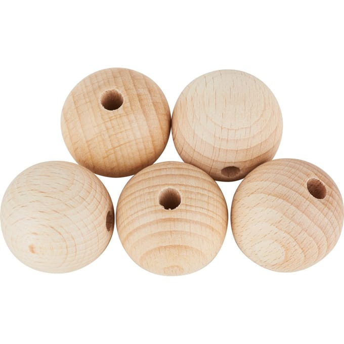 VBS Houten kogels doorboord "Ø 30 mm" - 5 stuks