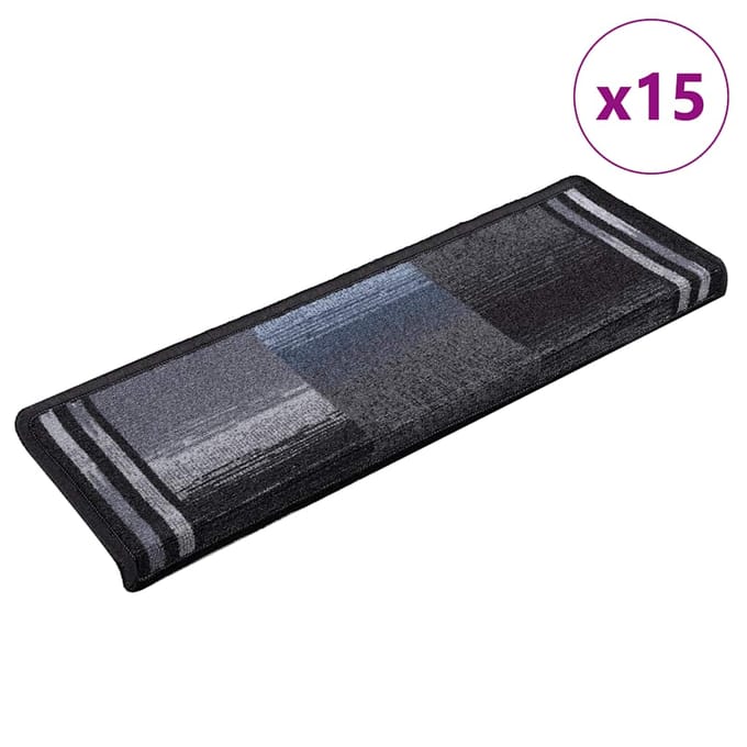 vidaXL - Trapmatten - zelfklevend - 15 - st - 65x21x4 - cm - zwart - en - grijs