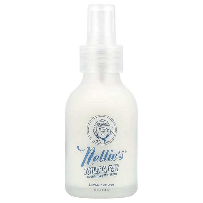 Nellie's, Toilet Spray, Citroengeur, 3,38 fl oz (100 ml) white