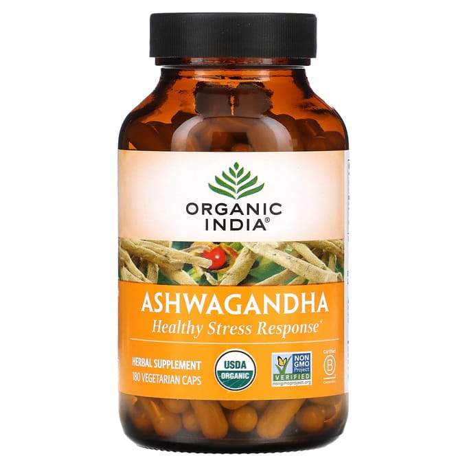 Inde biologique, Ashwagandha, 180 gélules végétales