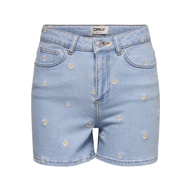 ONLY- ONLJOSEPHINE HW EMB DNM SHORTS AZGNOOS - Dames - Broek