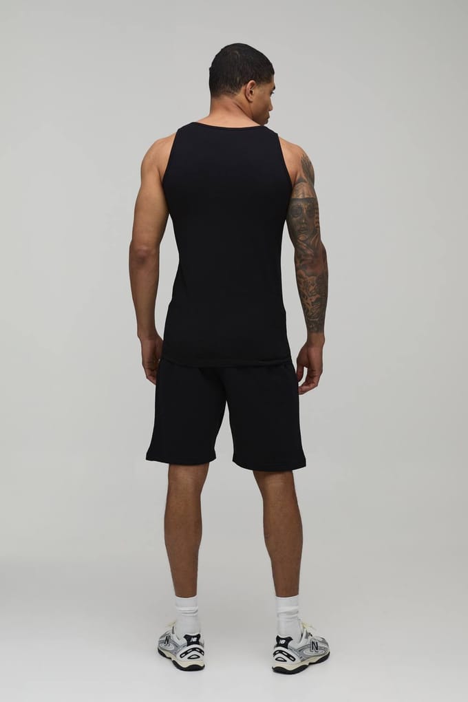 Essential Muscle Fit Vest | Black | Size Medium