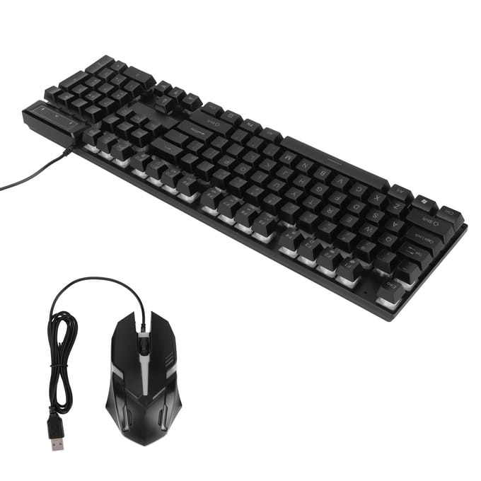 Gaming Toetsenbord en Muis Combo 104 Toetsen LED Achtergrondverlichting Ergonomisch Waterdicht Snelle Respons Gaming