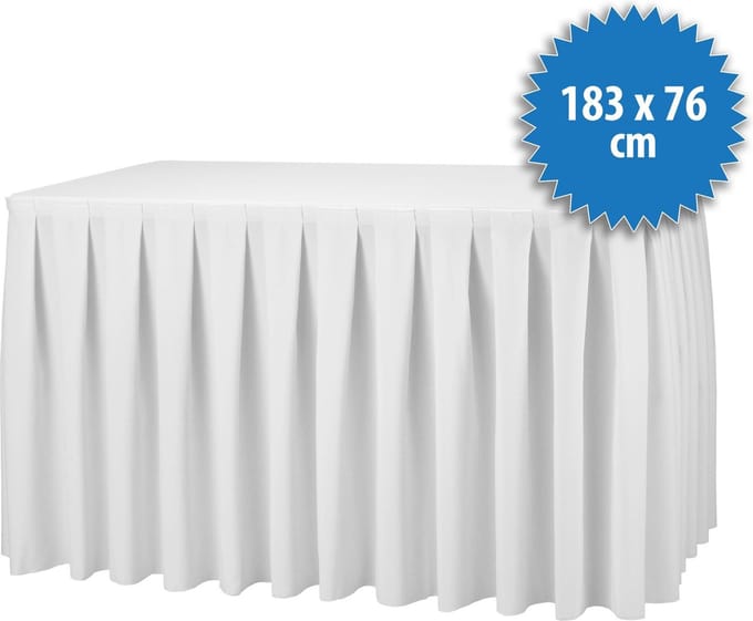 Combiskirting Boxpleat 250% - 183x76cm - Wit