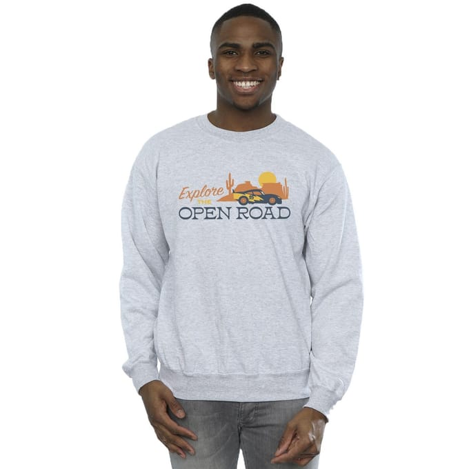 Disney Heren Cars Explore The Open Road Sweatshirt (Sportgrijs)