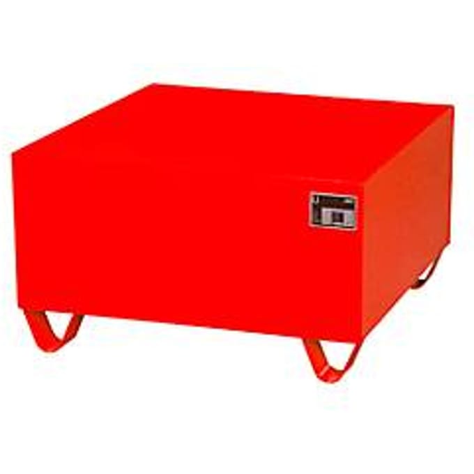 Stalen lekbak zonder rooster, 800 x 800 mm, rood RAL 3000