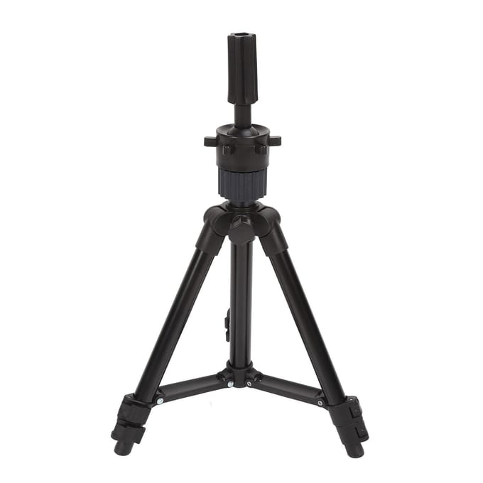 Intrekbaar Hoofd Model Statief Aluminiumlegering Mannequin Hoofdstandaard voor Kappers Training black