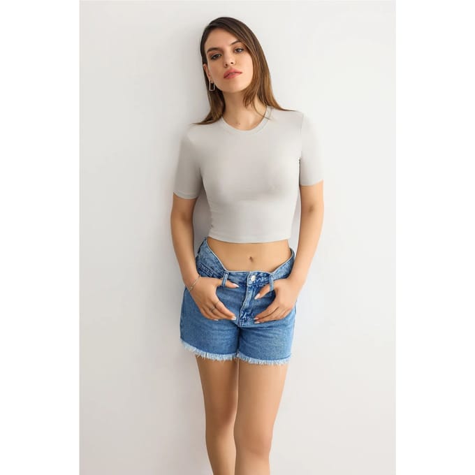 Crew Neck Basis Crop Top