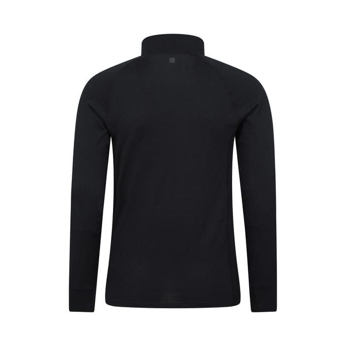Mountain Warehouse Heren Summit Merinowollen Coltrui Thermo Top (Zwart)