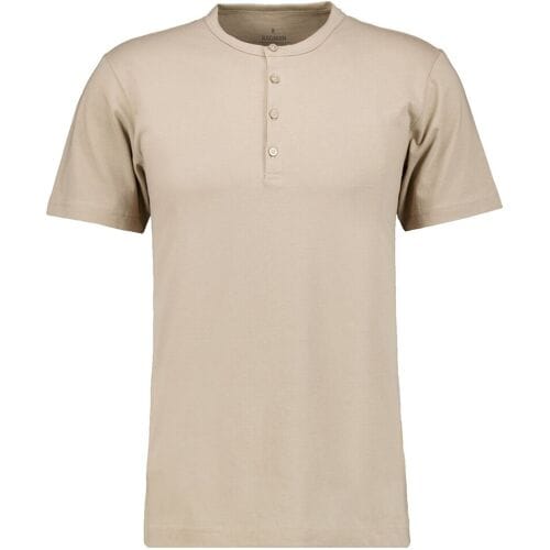 Ragman T-Shirt Serafino Round Neck Uni Pima Cotton Walnut / male