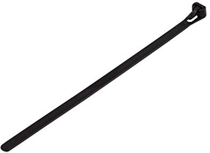 Set van 25 Opklapbare Kabelbinders Voor Binnen - 7,5 mm x 200 mm, Max. Diameter 45 mm - Zwart