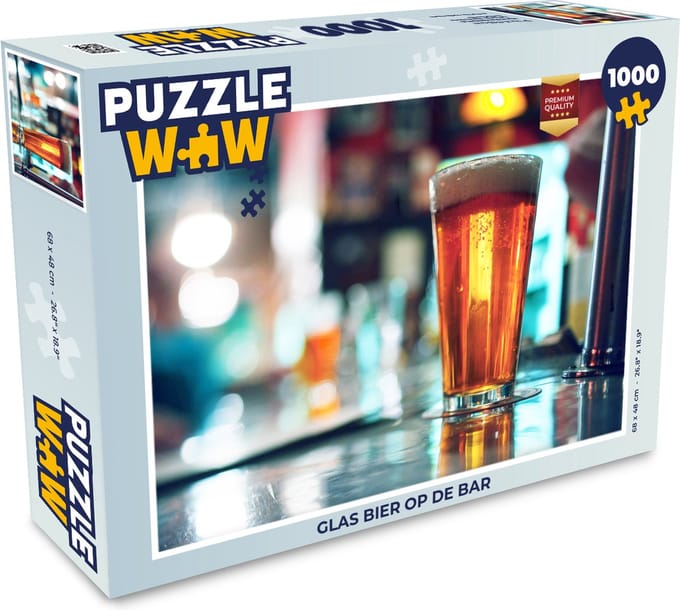 Puzzel Glas bier op de bar - Legpuzzel - Puzzel 1000 stukjes volwassenen
