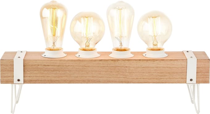 Brilliant Tafellamp "Whitewood"  4-lichts hout/wit