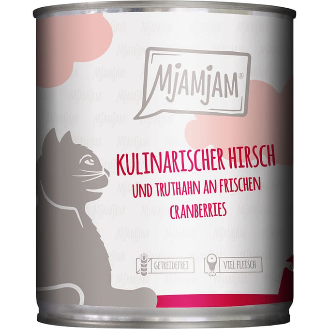 6x 800g MjAMjAM Culinary Venison and Turkey on Fresh Cranberries Wet Cat Food