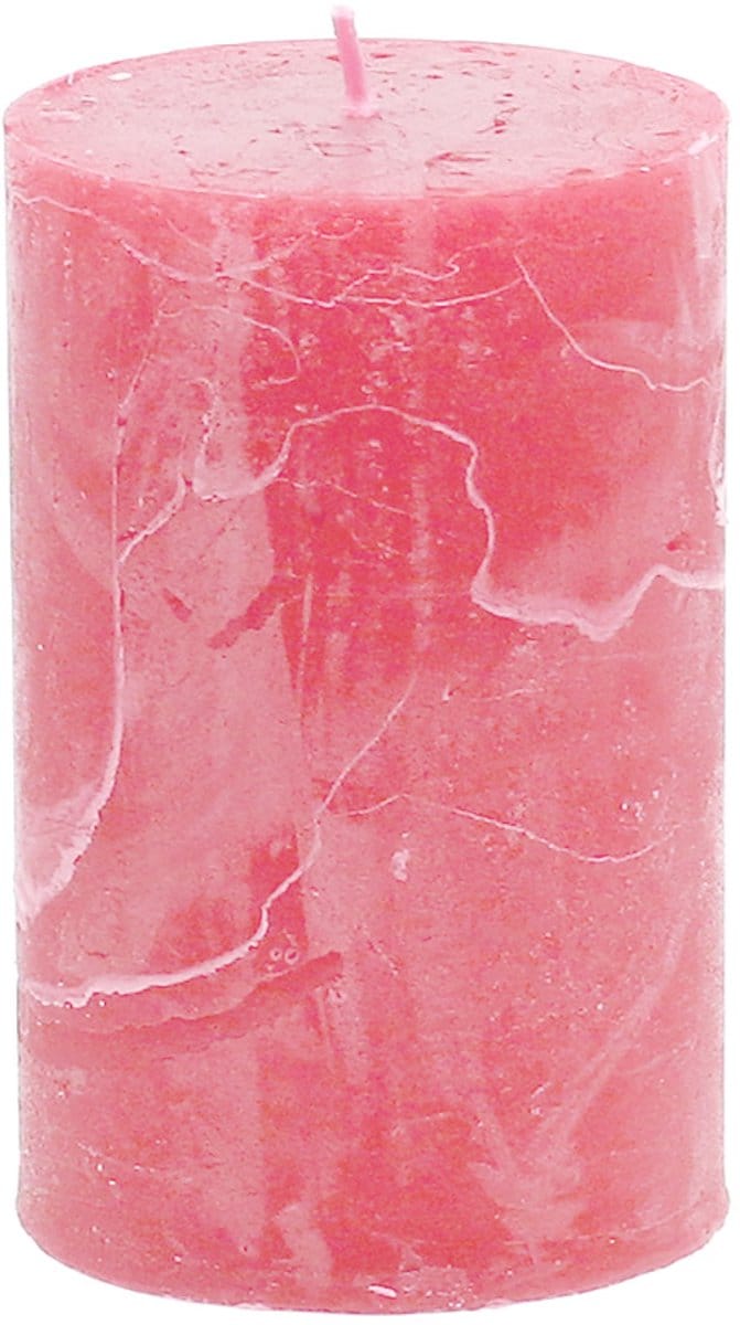 Effen kaarsen roze 60x100mm 4 st, 4 Stück