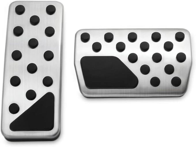 Pedaal Covers - Auto Pedalen - Verbeter Rijervaring - Antislip Ontwerp - One Size - Zwart/Zilver