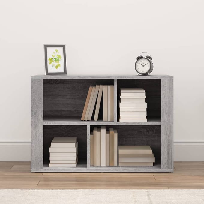 vidaXL - Dressoir - 80x30x54 - cm - bewerkt - hout - grijs - sonoma - eikenkleurig