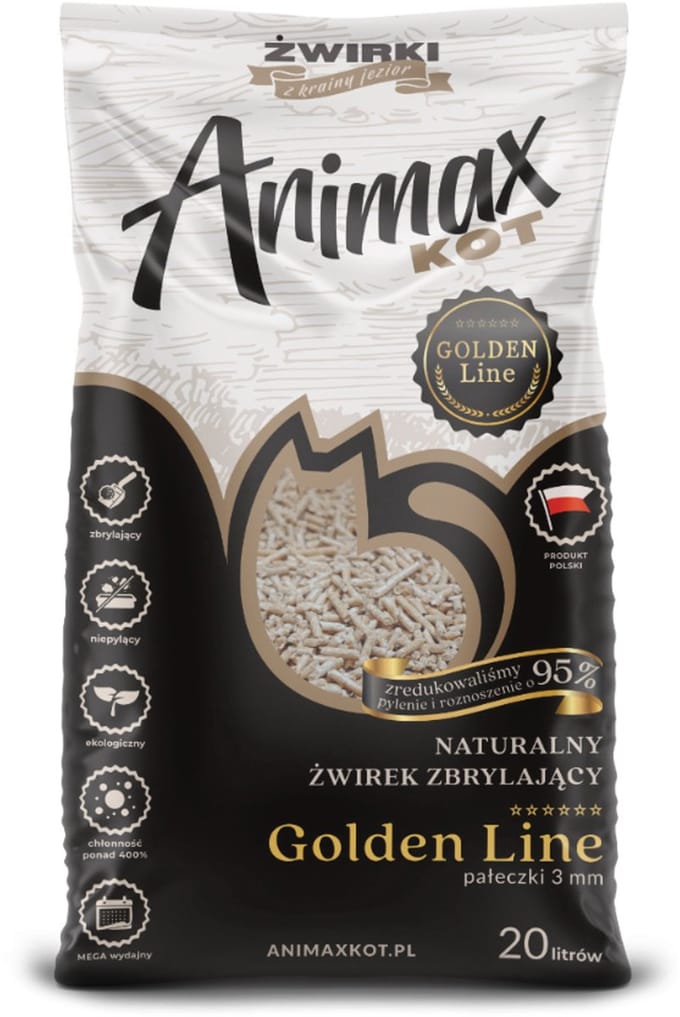 Animax Golden line - Kattenbakvulling - Geagglomereerde kattenbakkorrel 3mm - 20L